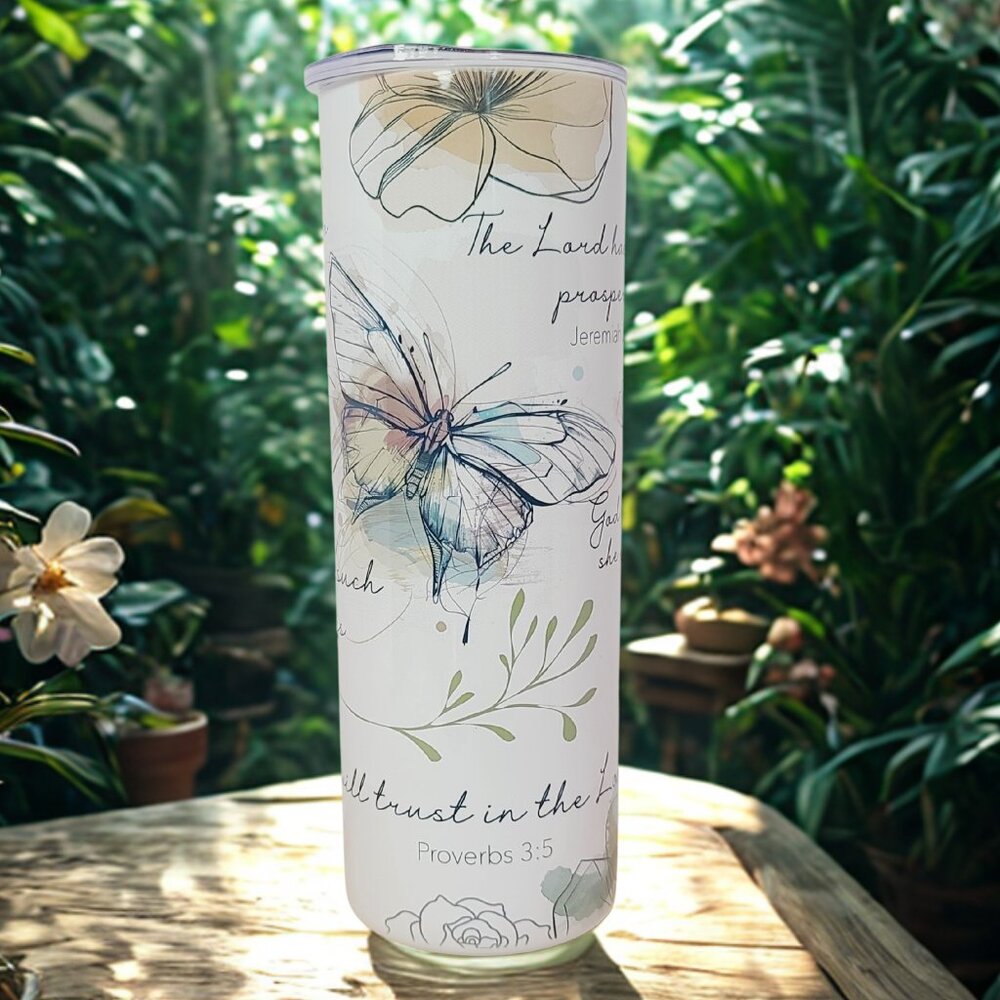 20 oz Floral Faith Tumbler – Sublimated by Scott Heil of The Crowing Hen